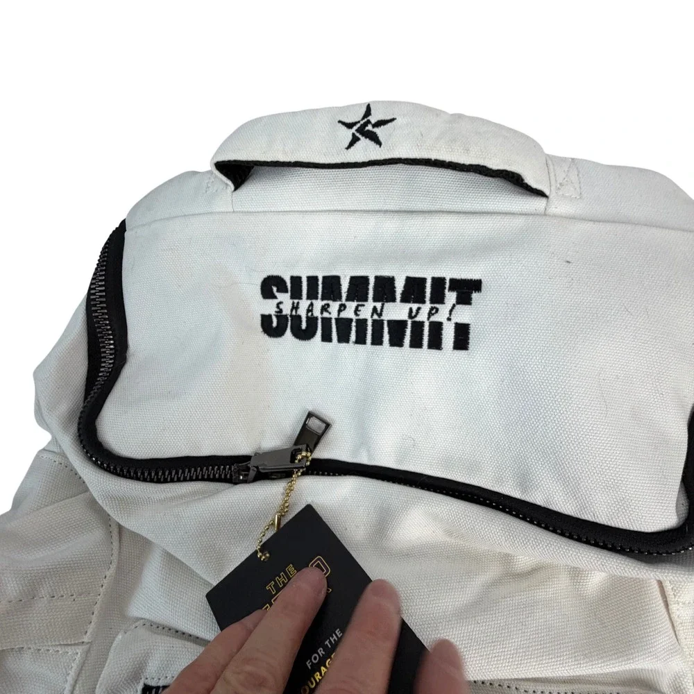 Rebel Athletic The Hero Bag Summit Sharpen Up White Canvas Backpack NWT